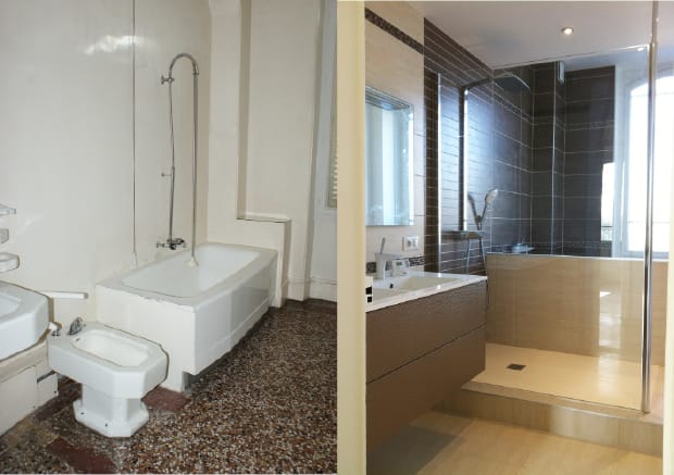 Au bain — avant ou pendant les travaux